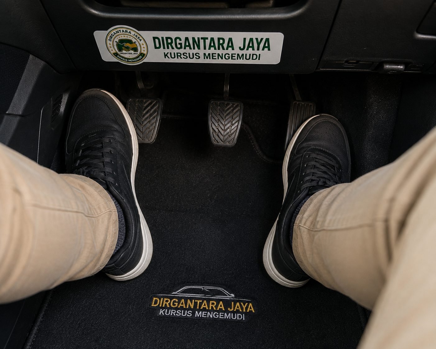 Ilustrasi: posisi kaki pada pedal mobil